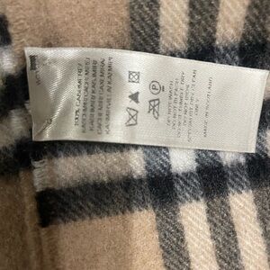 Burberry Beige and Red Checkered Cashmere Scarf
